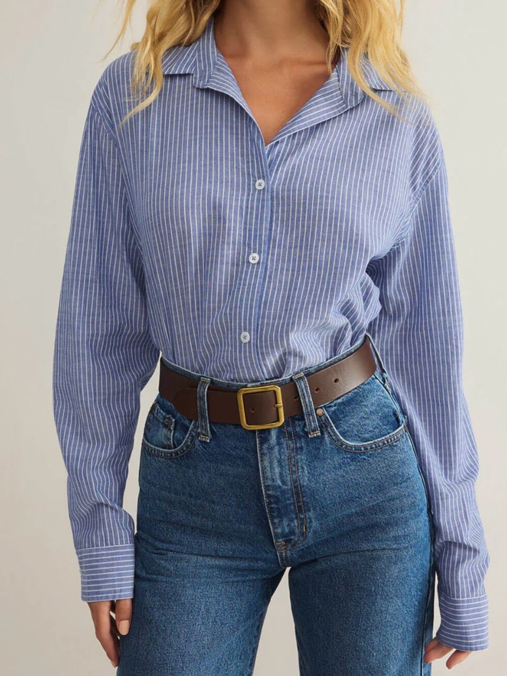Z SUPPLY: SEAPORT STRIPED Light Blue Button-Up Shirt